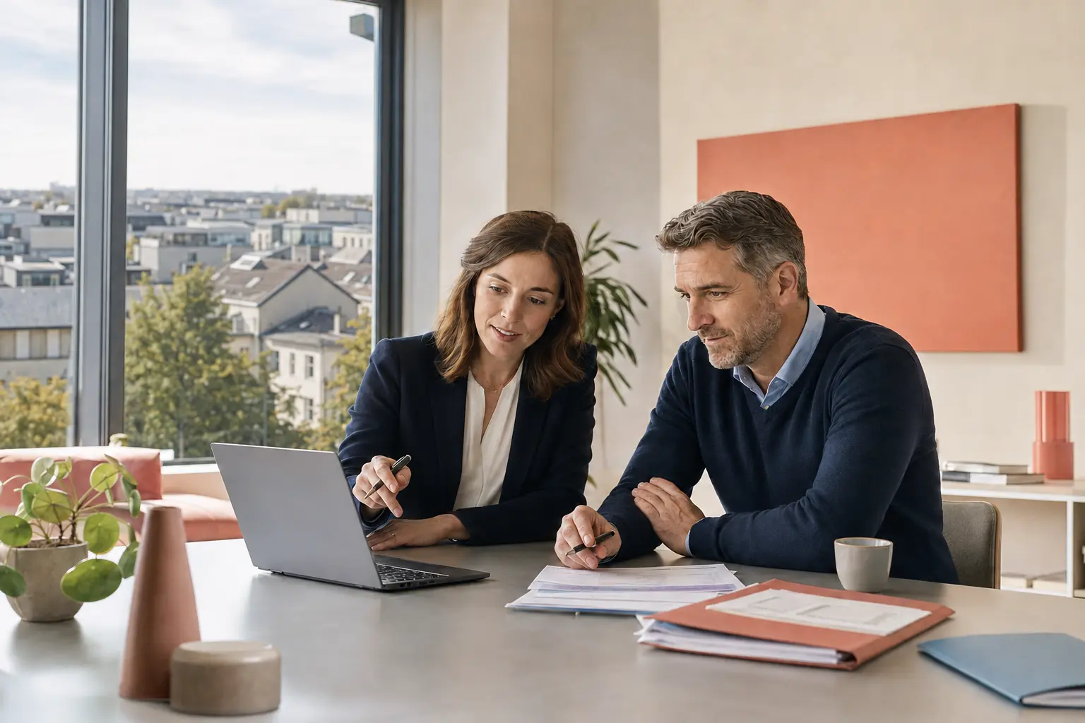 A financial management meeting with an outsourced Karpeo CFO in Geneva