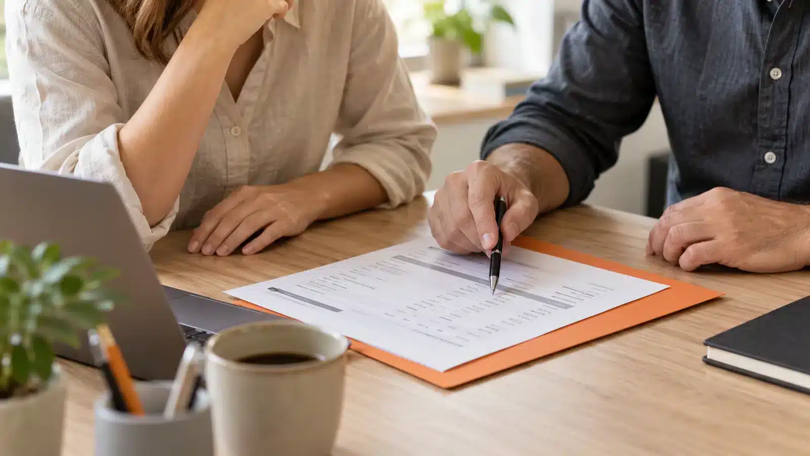 Discussion of a salary document and social security contributions.