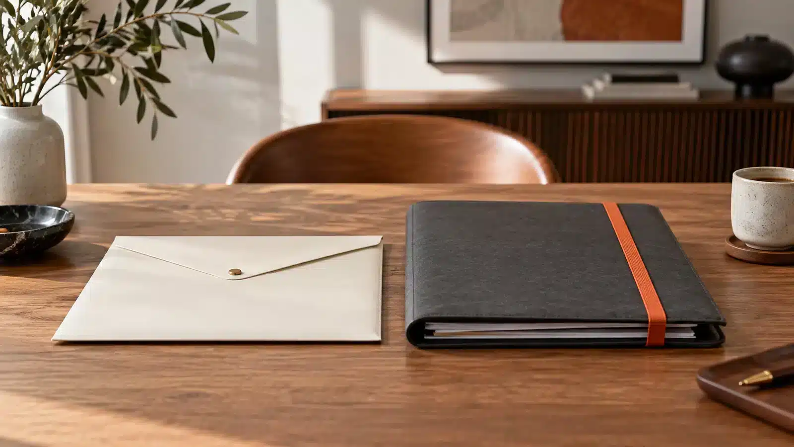 Two separate folders illustrating the choice between salary and dividends.
